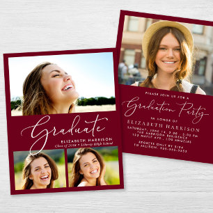 Budget Photo Collage Graduation Party Invitation