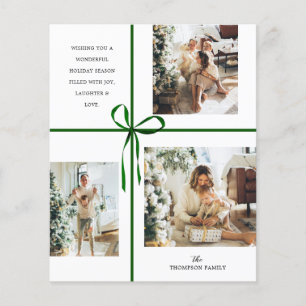 BUDGET Photo Collage Green Box Ribbon Christmas