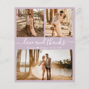 Budget Photo Collage Lilac Wedding Thank You Flyer