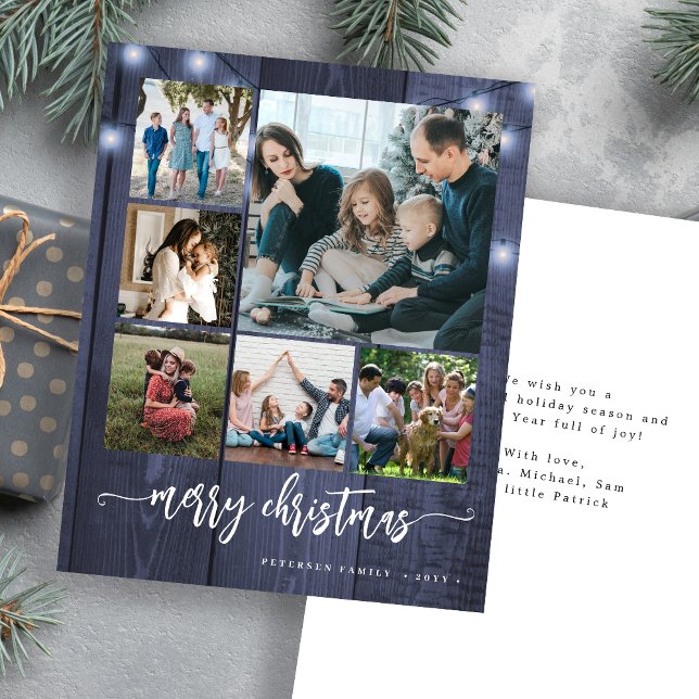 Budget photo collage Merry Christmas Holiday Card (Creator Uploaded)