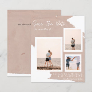 BUDGET Photo Collage Save Date Modern Abstract