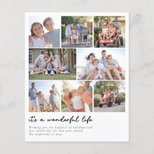 Budget Photo Collage Typography Holiday Card