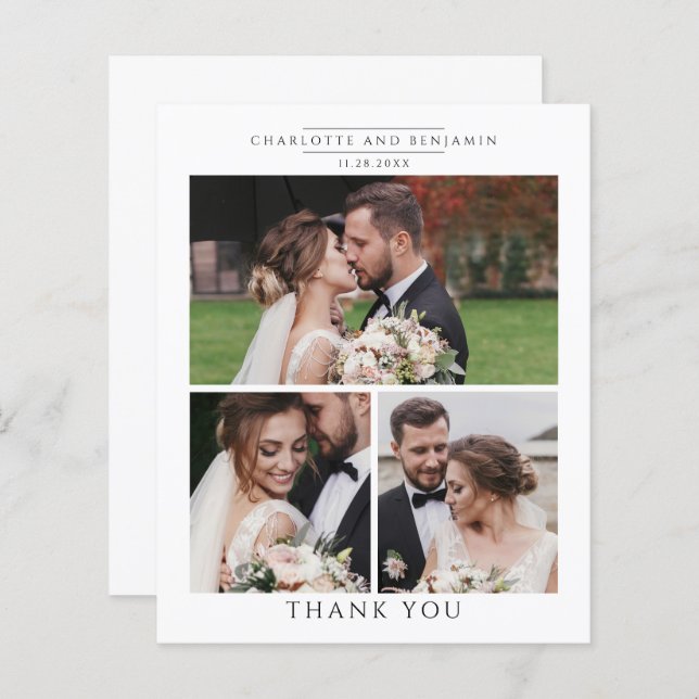 Budget Photo Collage Wedding Thank You (Front/Back)