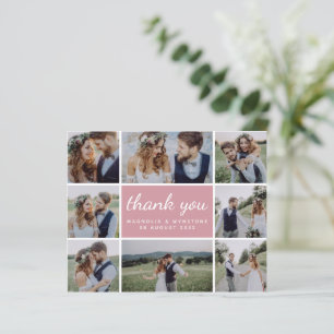 Budget Photo Collage Wedding Thank You Card