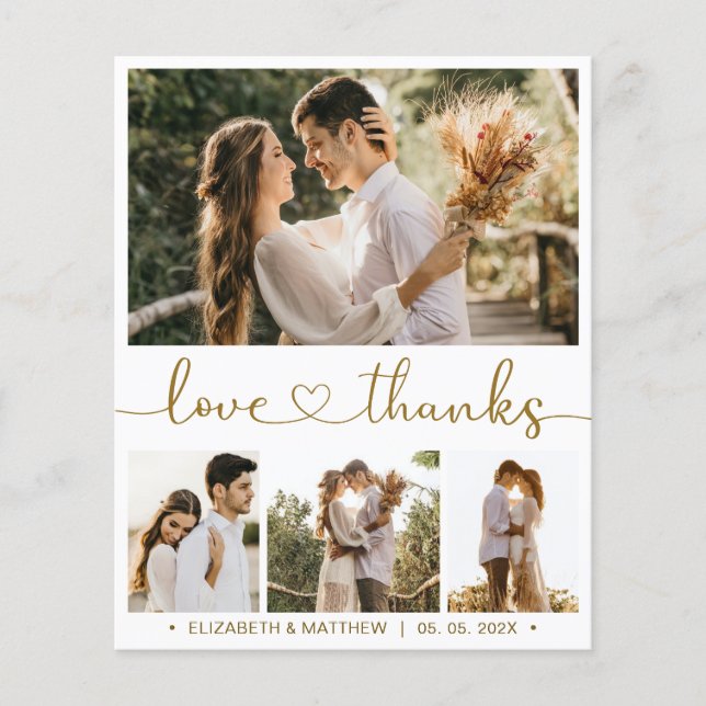 Budget Photo Collage Wedding Thank You Flyer (Front)