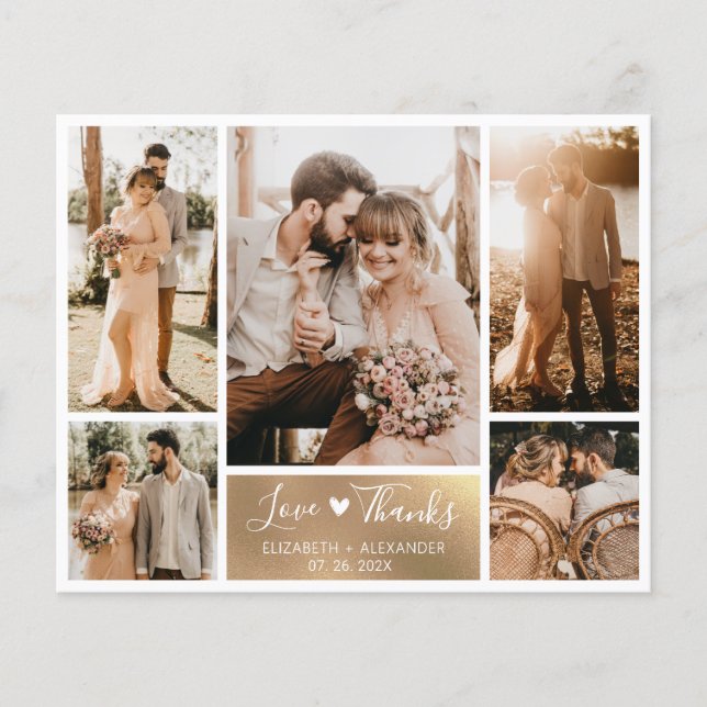 Budget Photo Collage Wedding Thank You Flyer (Front)