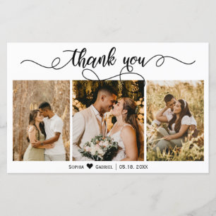Budget Photo Collage Wedding Thank You Script Card
