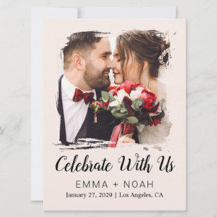 Budget Photo Cream Wedding  Card