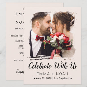 Budget Photo Cream Wedding Invitation