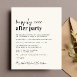 Budget Photo Cream Wedding Reception Invitation<br><div class="desc">Minimal modern light cream budget wedding announcement and reception invitation. The front features "Happily Ever After Party" in a contemporary script and bold modern typography. Personalise your message and invitation and add your names in a signature-like script. The reverse side features your wedding photo, first names and wedding date. This...</div>