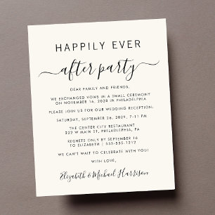 Budget Photo Cream Wedding Reception Invitation