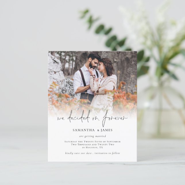 Budget Photo Decided Forever Wedding Save the Date (Standing Front)
