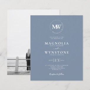 Budget Photo Elegant Monogram Wedding Invitation