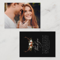 Budget photo elegant wedding thank you black white