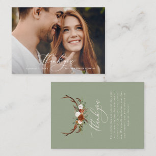 Budget photo elegant wedding thank you sage green enclosure card
