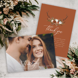 Budget photo elegant wedding thank you terracotta enclosure card