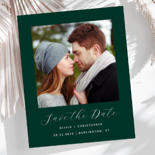 Budget Photo Emerald Green Script Save the Date