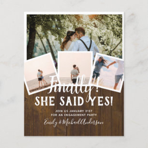 BUDGET PHOTO Engaged Wedding INVITE Announcement Flyer