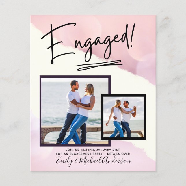 BUDGET PHOTO ENGAGEMENT Invite Announcement SCRIPT Flyer (Front)