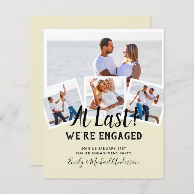 BUDGET PHOTO ENGAGEMENT INVITE - any colour  (Front/Back)