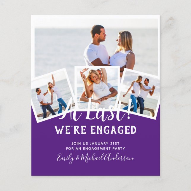 BUDGET PHOTO ENGAGEMENT INVITE - any colour  Flyer (Front)