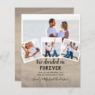 BUDGET PHOTO ENGAGEMENT QUOTE INVITES - ANY COLOR