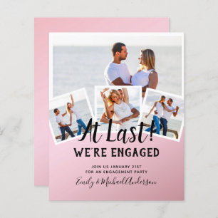 BUDGET PHOTO ENGAGEMENT QUOTE INVITES - ANY COLOR