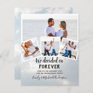 BUDGET PHOTO ENGAGEMENT QUOTE INVITES - ANY COLOR