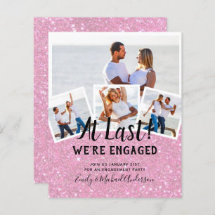 BUDGET PHOTO ENGAGEMENT QUOTE INVITES - ANY COLOR
