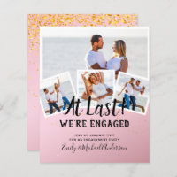 BUDGET PHOTO ENGAGEMENT QUOTE INVITES - ANY COLOR