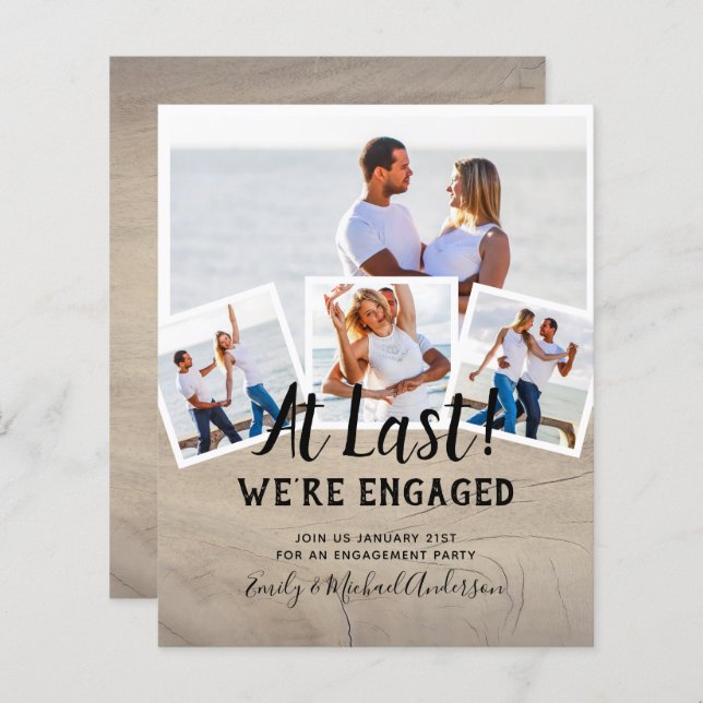 BUDGET PHOTO ENGAGEMENT QUOTE INVITES - ANY COLOR (Front/Back)