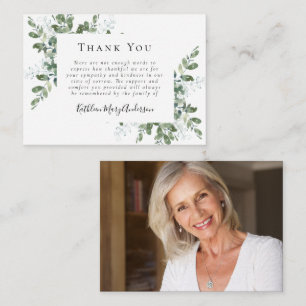 BUDGET Photo Eucalyptus Funeral Thank You Note  Card