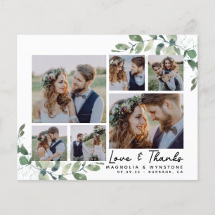 Budget Photo Eucalyptus Wedding Thank You Card