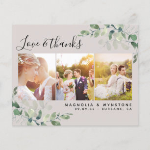 Budget Photo Eucalyptus Wedding Thank You Card