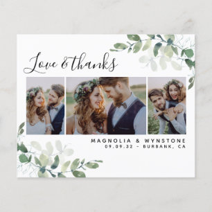 Budget Photo Eucalyptus Wedding Thank You Card