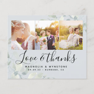 Budget Photo Eucalyptus Wedding Thank You Card