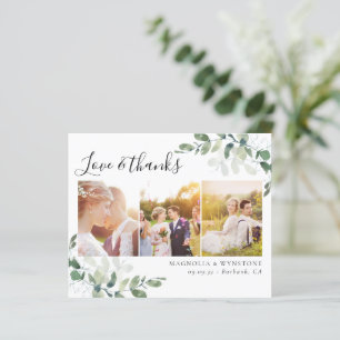 Budget Photo Eucalyptus Wedding Thank You Card