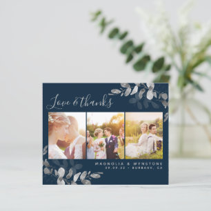 Budget Photo Eucalyptus Wedding Thank You Card