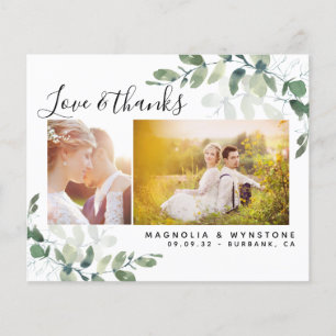 Budget Photo Eucalyptus Wedding Thank You Card