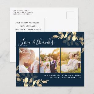Budget Photo Eucalyptus Wedding Thank You Postcard