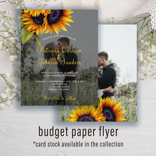 Budget photo fall floral wedding paper invitation (Creator Uploaded)
