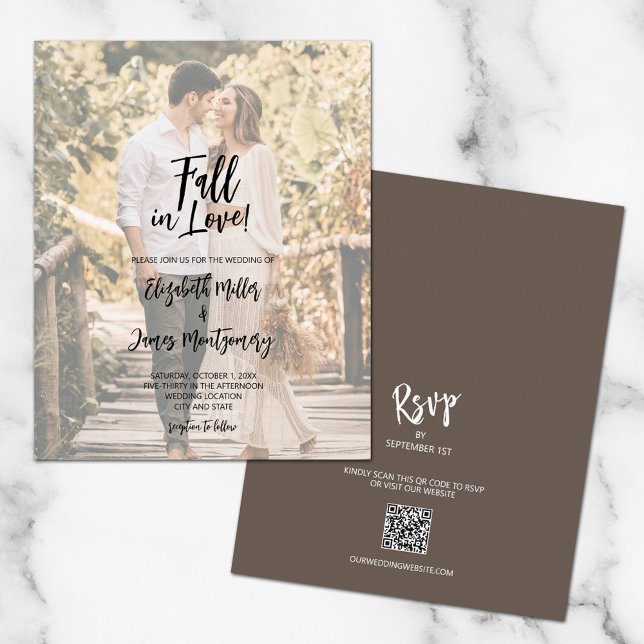 Budget Photo Fall In Love Brown All In One Invite (Creator Uploaded)