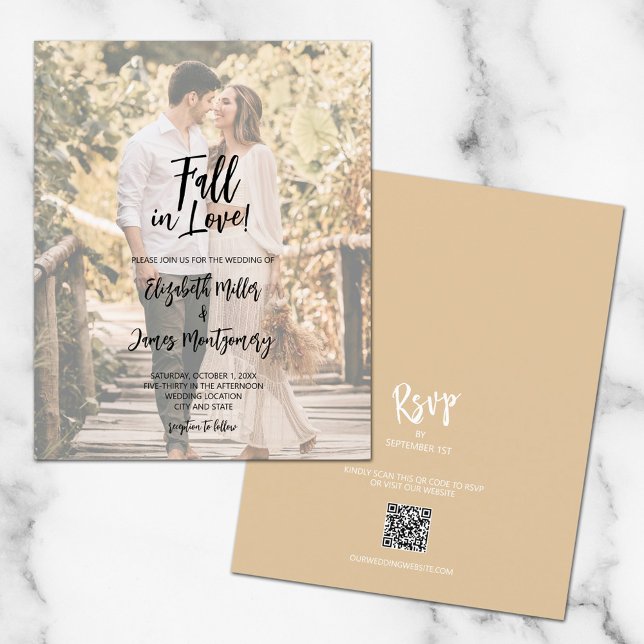 Budget Photo Fall In Love Wedding Invitations (Creator Uploaded)