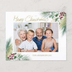 Budget Photo Foliage Berries Merry Christmas