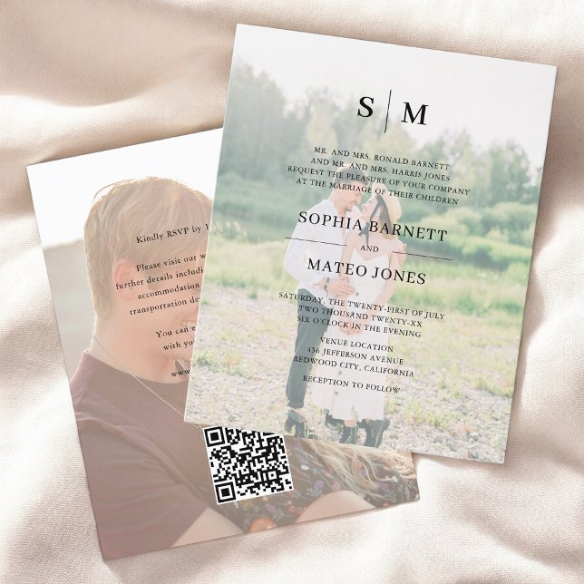 Budget Photo Formal Elegant QR Code Wedding (Creator Uploaded)