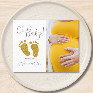 Budget Photo Gold Glitter Baby Shower Invitation