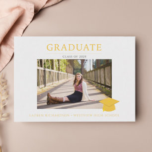 Budget Photo Gold Graduation Party Invitation