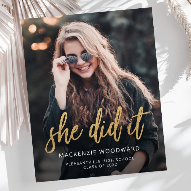 Budget Photo Gold She Did It Graduation (Creator Uploaded)