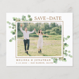 Budget Photo Greenery Leaves QR Code Save The Date