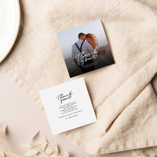Budget Photo Hand-Lettered Wedding Thank You Card